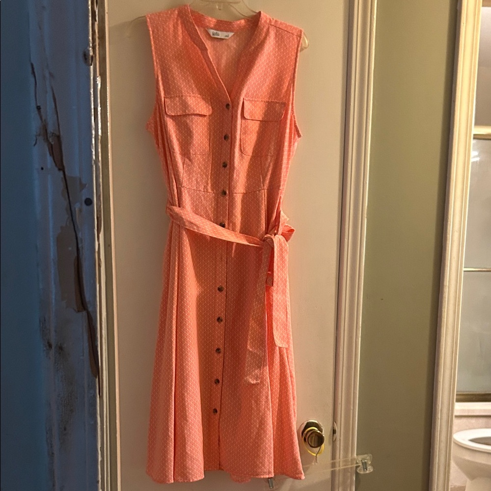 Croft & Barrow Peach Sleeveless Midi Dress